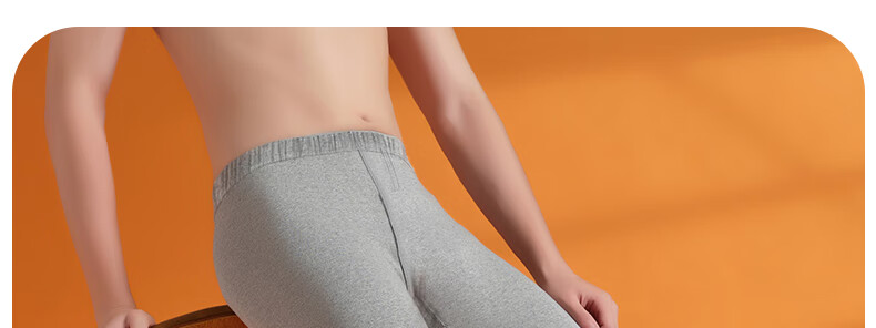 Yiershuang [100% Pure Cotton, 2-Pack] Men's Thermal Underwear, Youth All-Cotton Warm Pants, Autumn And Winter Base Layer Cotton Long Johns 4