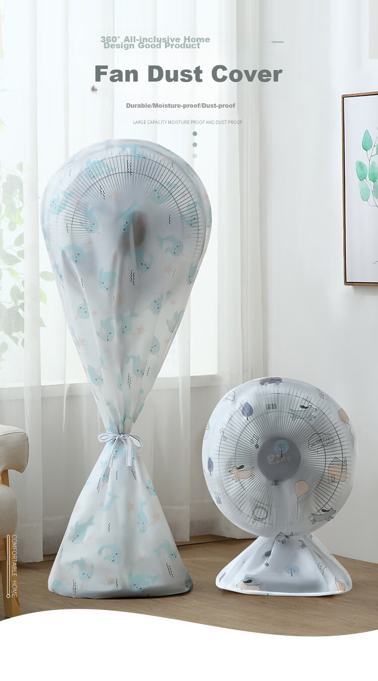 Lelandi Full-Coverage Electric Fan Cover, Universal Floor-Standing Moisture-Proof Dustproof Elastic Cover, Xingfu De Jia L1007 1