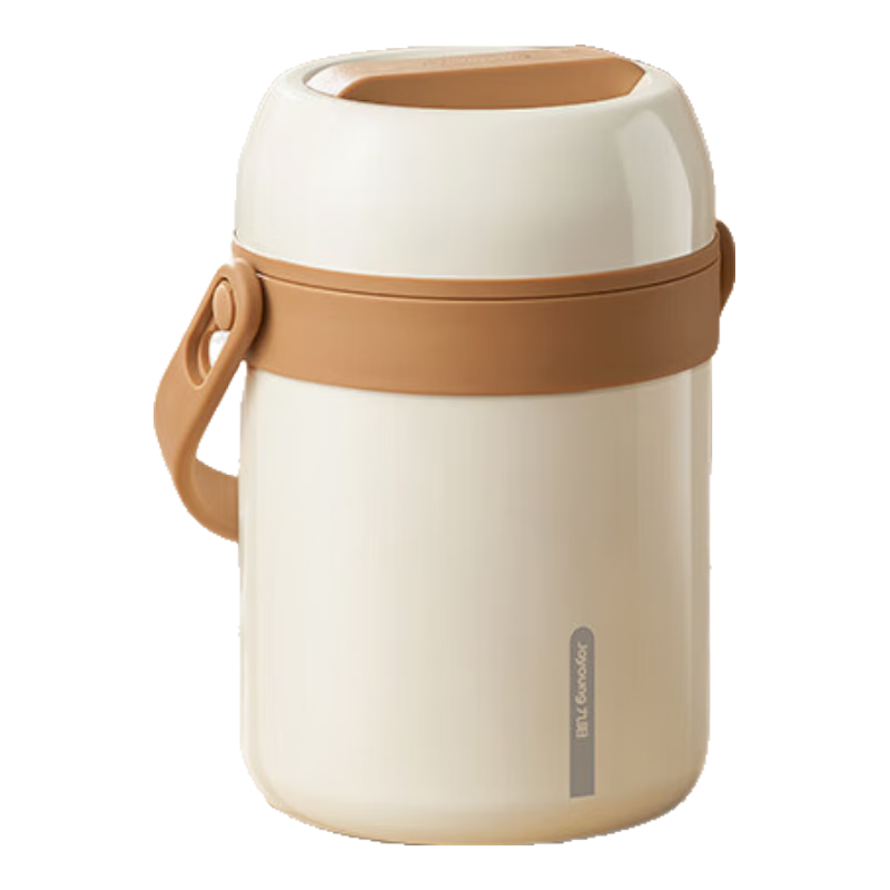 Joyoung Insulated Food Container, 304 Stainless Steel Lunch Box, 1.8L Large Capacity, Vacuum Lunch Box, Insulated Bucket for Students And Office Workers, White