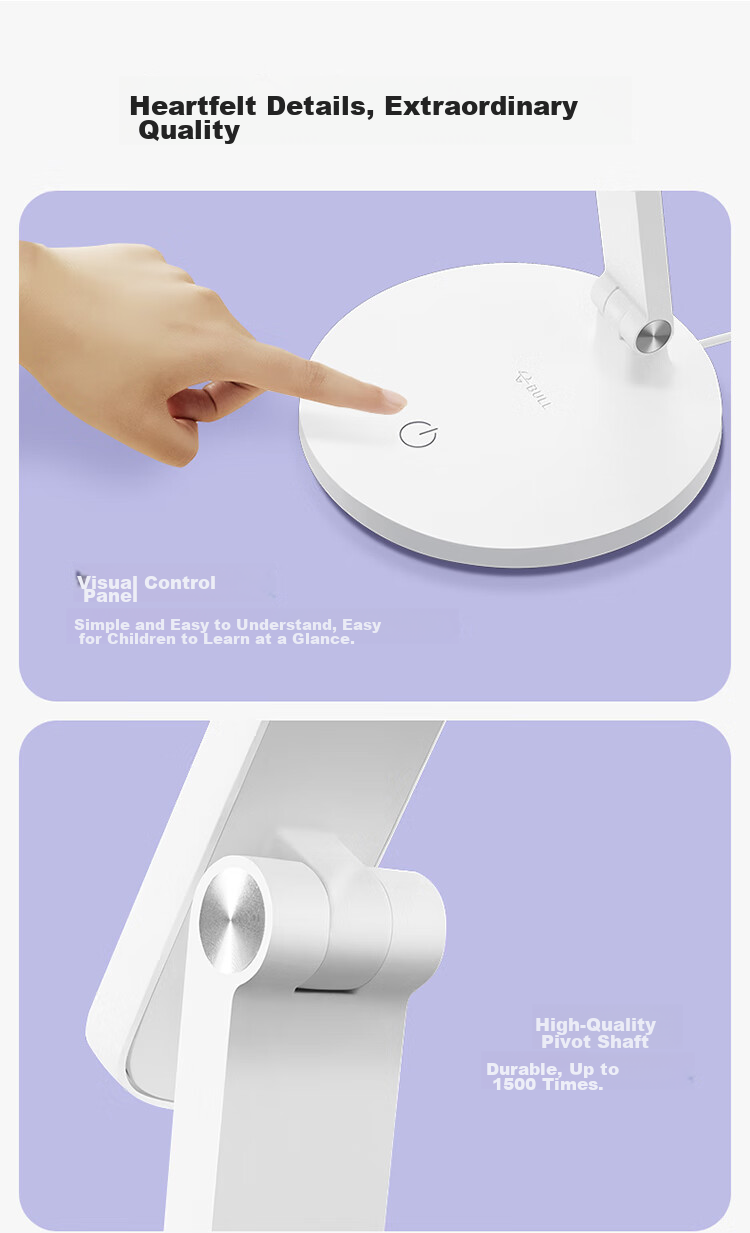 BULL Desk Lamp, National AA Grade, Stepless Dimming, ML-C012B Home Eye Protection Lamp for Study And Work Reading 12
