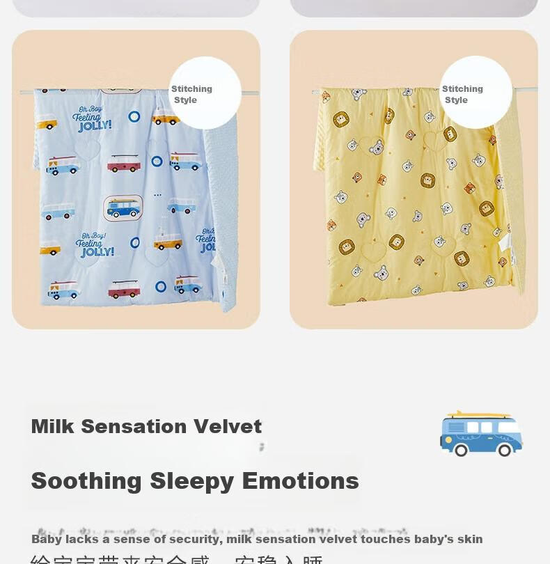 MERCURY Kids Bali Forest Antibacterial Hypoallergenic Spring And Autumn Dotted Quilt Blanket, 120cm×150cm, Infant Class A 4