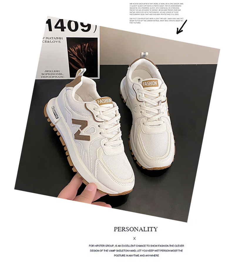 CARTELO Women's Chunky Sneakers, Spring Casual Shoes for Women, Height-Increasing Sports Running Shoes, Style 1415, Blue, Size 38 21