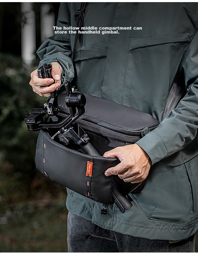 PGYTECH Dandelion Shoulder Bag, OneMo Camera Bag, DSLR Crossbody Bag, Fuji Nikon Canon Camera Bag, Stabilizer Storage Bag, OneMo Sling Shoulder Bag, 7L Camouflage Gray 3