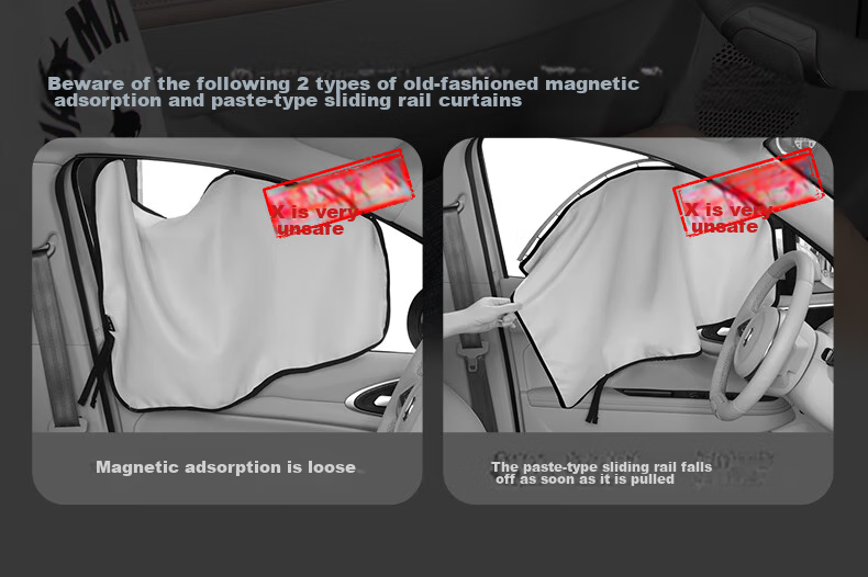 Zhuaimao Car Window Sunshade, Side Window Sun Protection, Sliding Rail Car Curtain, Window Mosquito Net, Privacy Sunshade 11
