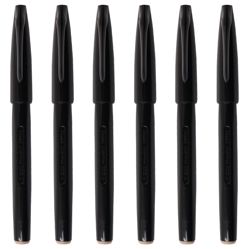 Pentel S520 Black Fine Line Markers for Sketching, Drawing, Manga, Hand-Drawing, Design Planning, And Note-Taking, Set of 6