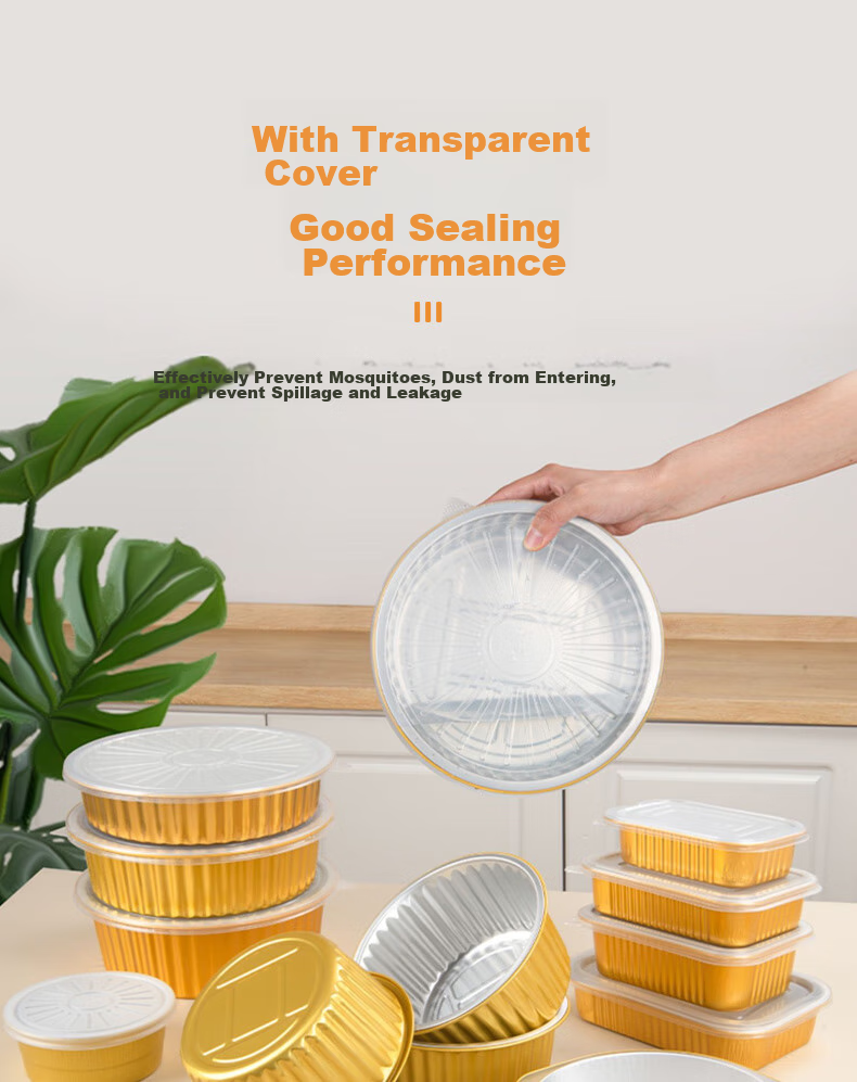 Tangzongkuai Disposable Aluminum Foil Takeout Boxes, 930ml*10 Pieces, with Lids, Square Thickened Food Containers for Takeout And Camping 9