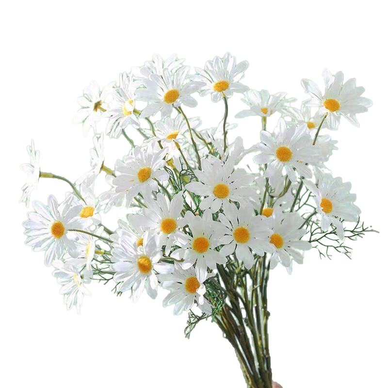 SUGER LOVE Artificial Flowers, Small Daisy Bouquet of 5 Stems, 53cm, Instagram Style Living Room Decoration, TV Cabinet Ornament, Plastic Flowers