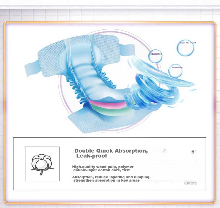 Banitore Economical Adult Diapers, Size M, 60 Pieces (Waist Circumference 85-105cm), Leak-Proof, Breathable, Heng'a 9