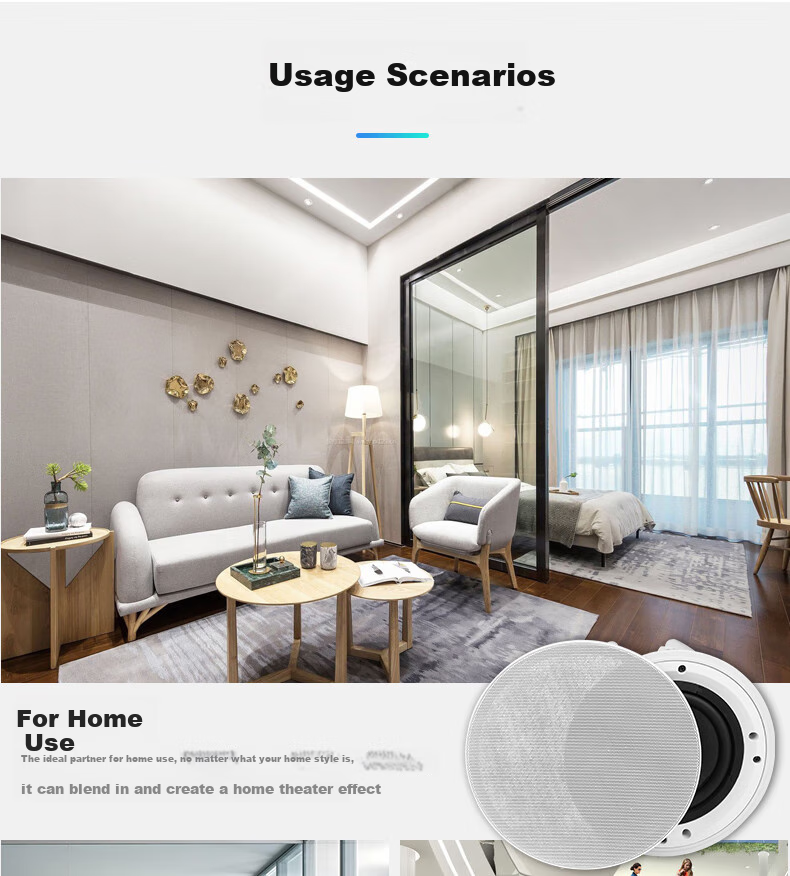 Newmine D9 Wireless FM Coaxial Ceiling Speaker, Home And Office Broadcast Background Music Active Wireless Ceiling Loudspeaker 9