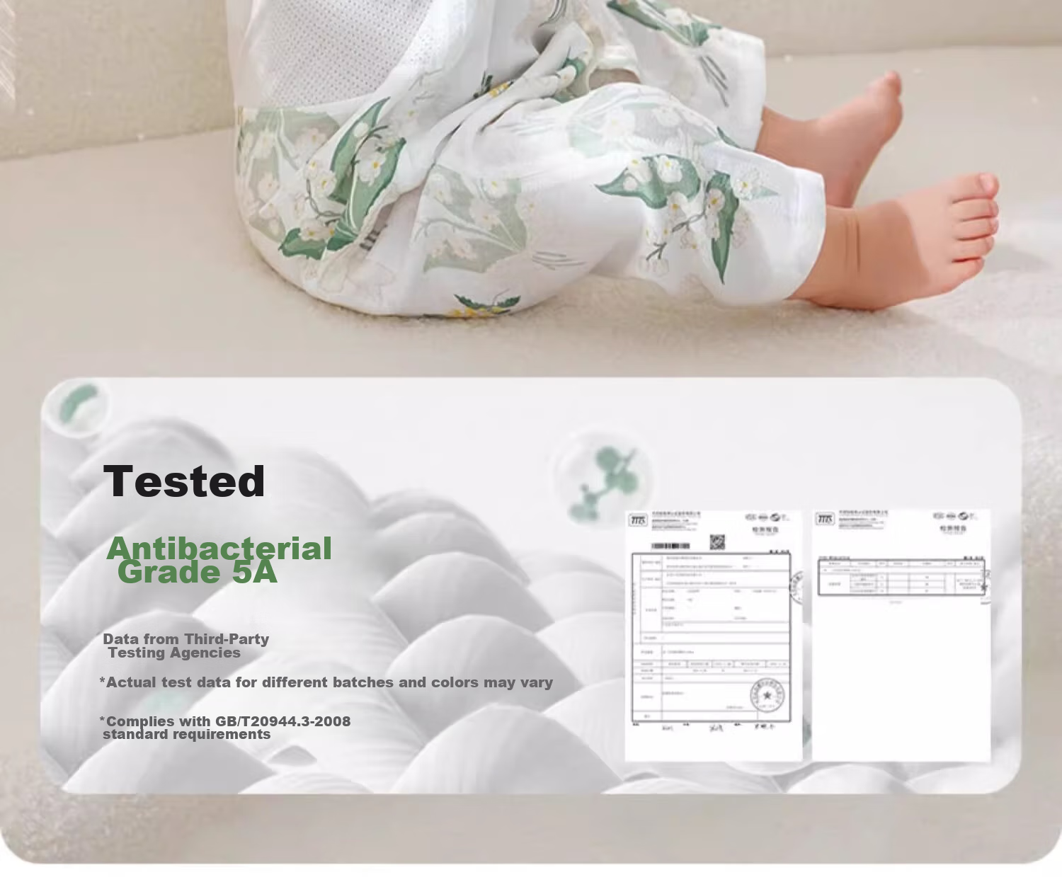 Beitaisi Baby Clothes Summer Thin Romper with Mesh Back, Breathable Three-Quarter Sleeve Air Conditioning Sleepwear 8