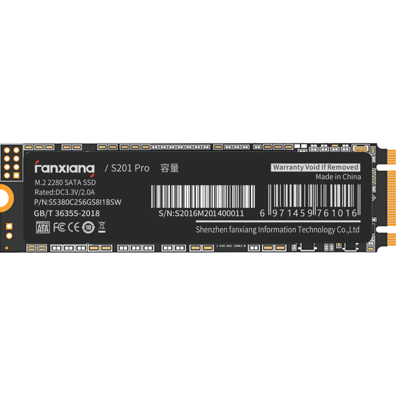 FANXIANG 1TB SSD Solid State Drive M.2 Interface SATA Protocol High-Speed TLC NAND Chips Compatible with Desktop And Laptop Upgrades And Expansion S201PRO