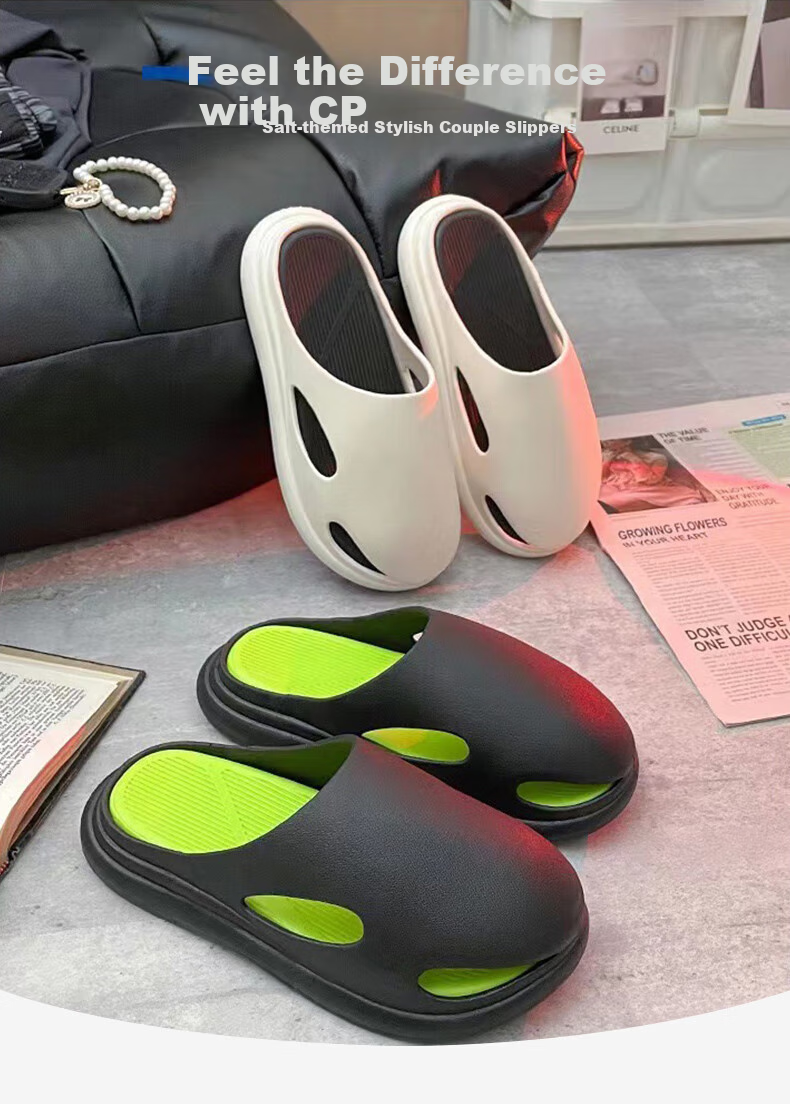 Langsha Slippers, Men's Outdoor Wear, Comfortable Slip-On Shoes, Women's Home Couple Style, Bathroom Closed-Toe Sandals, EVA Beach Sandals 4
