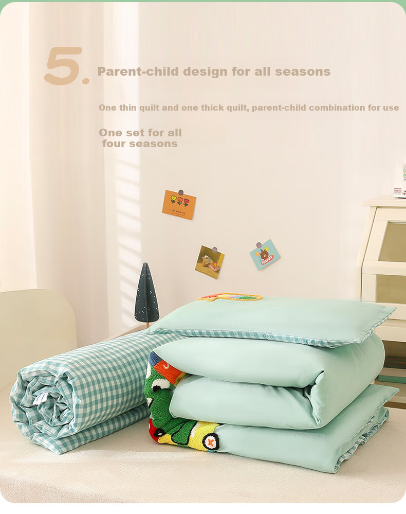 JaCe Kindergarten Bedding Set, All-Cotton Three-Piece Set, Baby Seven-Piece Set, Washable Student Multi-Piece Set, Luobo Xiaotu 9