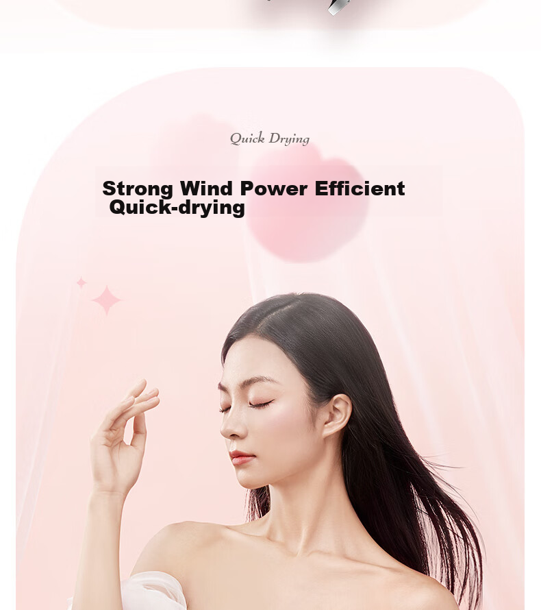 CONFU Hair Dryer for Home And Student Dormitory Use, 1100W Low Power Quick-Drying Hair Protection Non-Damaging Small Portable Folding Hair Dryer KF-3152 Light Cherry Pink Price 10