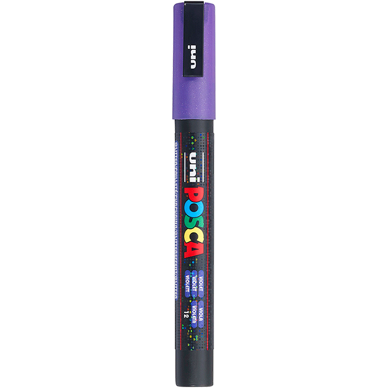Uni Mitsubishi POSCA Acrylic Marker (Fine Tip), Purple, Single Pen PC-3ML, Drawing Tool for Posters And Advertising, Marker Pen for Painting, Hand-Drawing And Graffiti, Drawing Pen for Watercolor, Graduatio