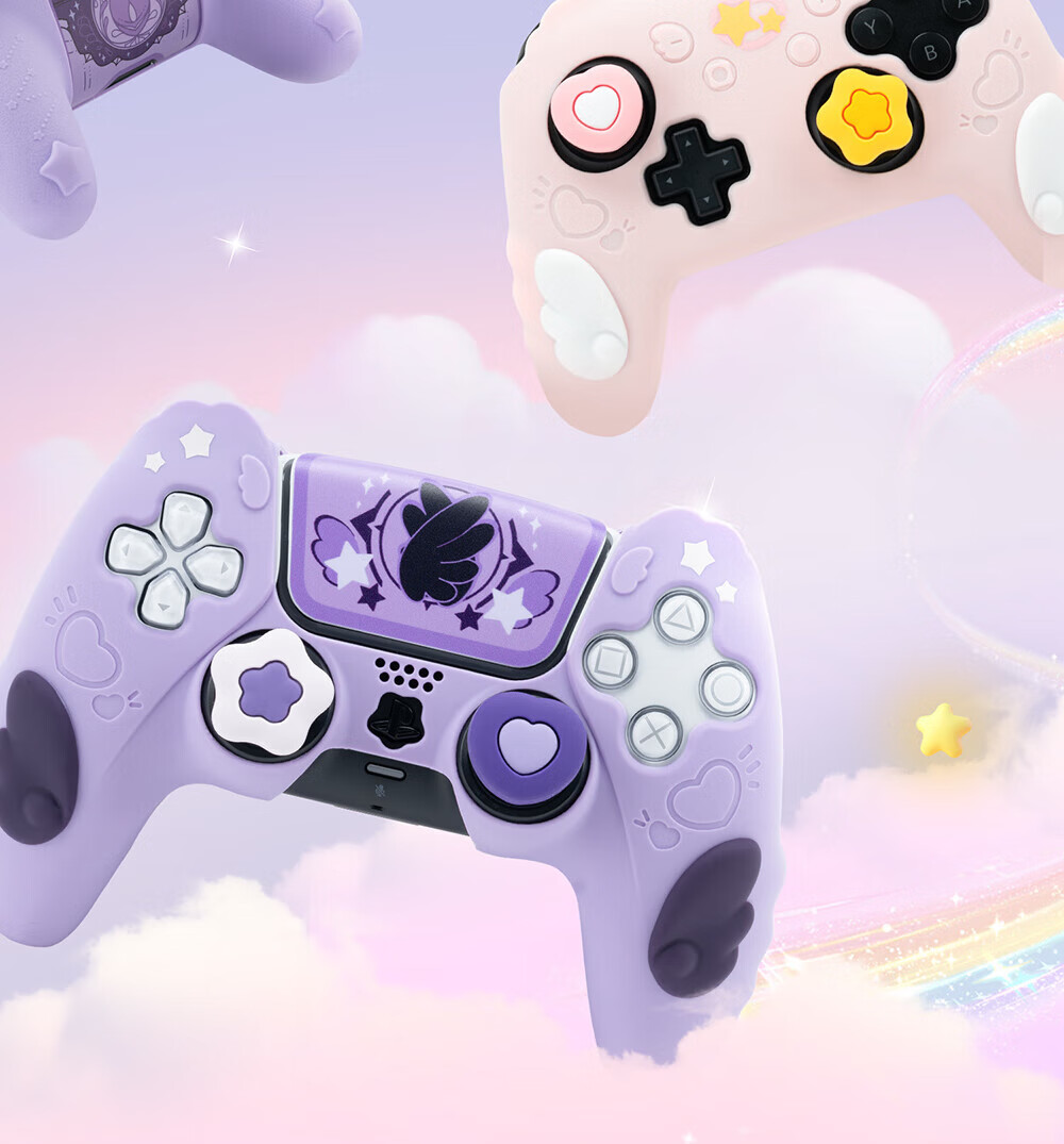 Jixiang PS5 Controller Case, Star Wars Controller Protective Cover - Dark Edition, Game Controller Silicone Case, Cute Cartoon Design for Girls, Full Coverage, Soft Shockproof, Waterproof, Dustproof Controller Case 1