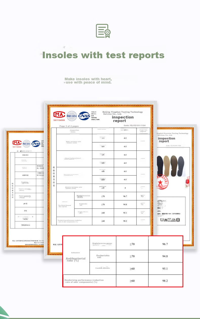 Bangnishi Jia 6 Pairs of Bamboo Charcoal Insoles, Odor-Resistant, Breathable, Sweat-Absorbing, Deodorizing, Fresh-Scented, for Men And Women, Suitable for Sports Leather Shoes in Summer 10