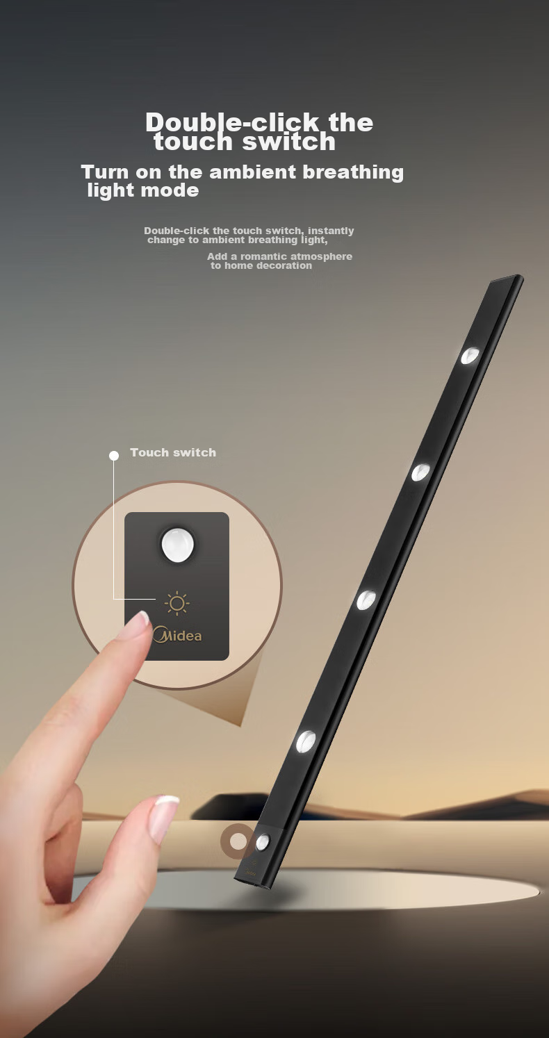 Midea Cabinet Light, Night Light, Three-Color Magnetic Projection Light, Shoe And Wardrobe Light, TV Cabinet Light, Motion Sensor Light, Wave Pattern Ambient Decorative Light 7
