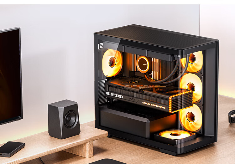 JONSBO D400 Black ATX Panoramic Case (Without Pillar Curved Glass, Dual 360mm Radiator Support, ATX PSU, 10 Fan Positions, Type-C Gen2 10Gbps+) 18