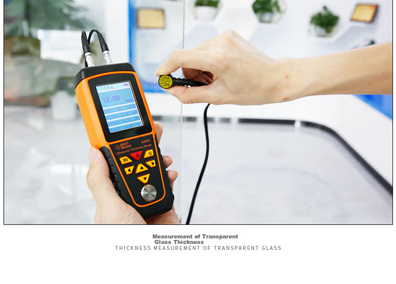 Xima Ultrasonic Thickness Gauge AS855, Steel Plate Iron Copper Metal Glass Ceramic Measuring Instrument, Thickness Detector 12