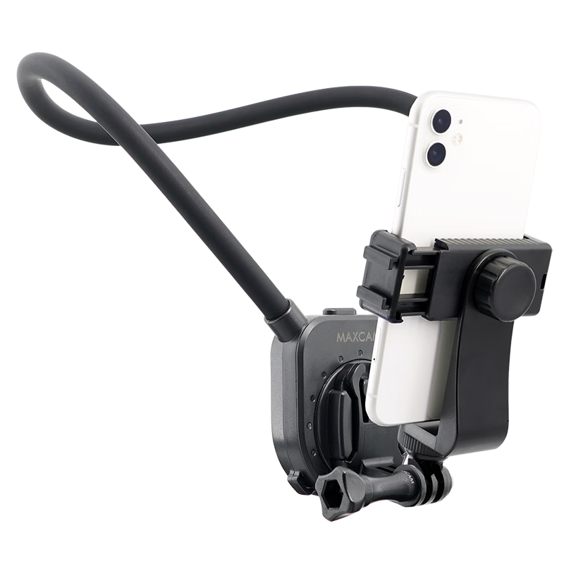 MAXCAM Rotating Neck Strap for Smartphones, Chest Mount Camera Holder for First-Person Perspective Shooting, Vlogging, Outdoor Lure Fishing, Cycling Sports Action Camera
