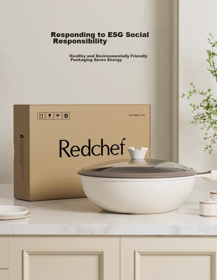 REDCHEF Titanium Ceramic Wok Non-Stick Pan for Home Cooking, Lightweight Titanium Pan 30cm Compatible with Induction And Gas Stoves 30