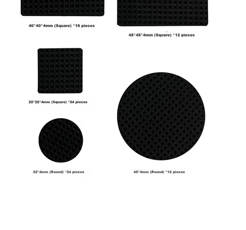 Dienmern Table And Chair Foot Pads, 88 Pieces, Bench Chair Thickened Wear-Resistant Non-Slip Stickers, Table Leg Pads, Anti-Ring Furniture Protection Pads, Square And Round Shapes 16