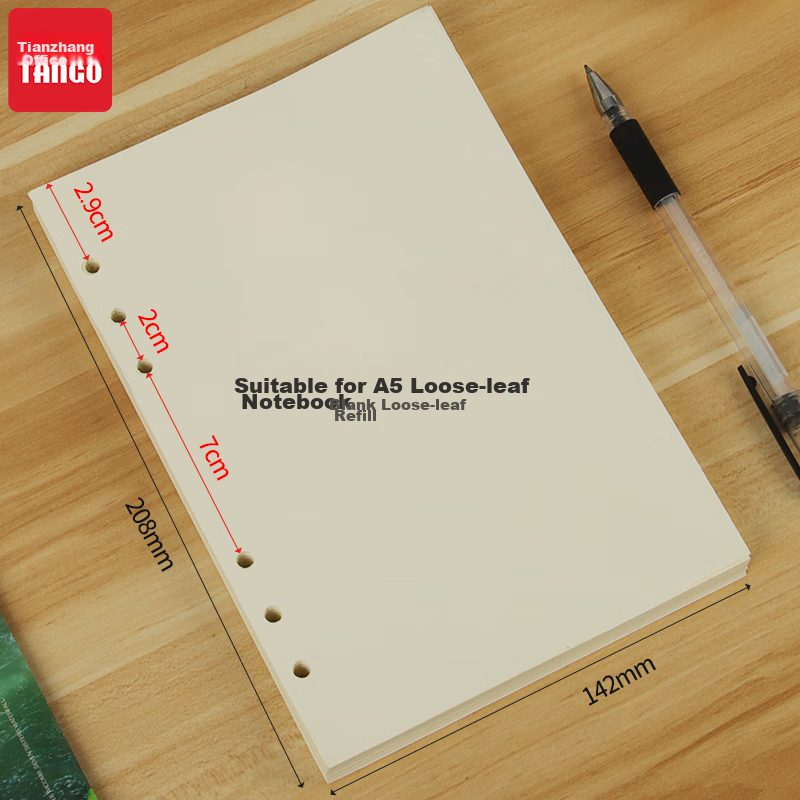 TANGO B5 Loose-Leaf Refill Paper Grid Style, for Postgraduate Exam Review Error Correction Record Grid Journal Process Chart Table, Universal 26-Hole Detachable Replacement Refill, 60 Sheets 4