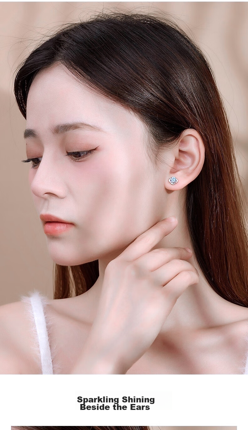 MANHE S999 Sterling Silver Four-Leaf Clover Stud Earrings for Women, New 2026 Style Birthday Gift for Female Friends 14