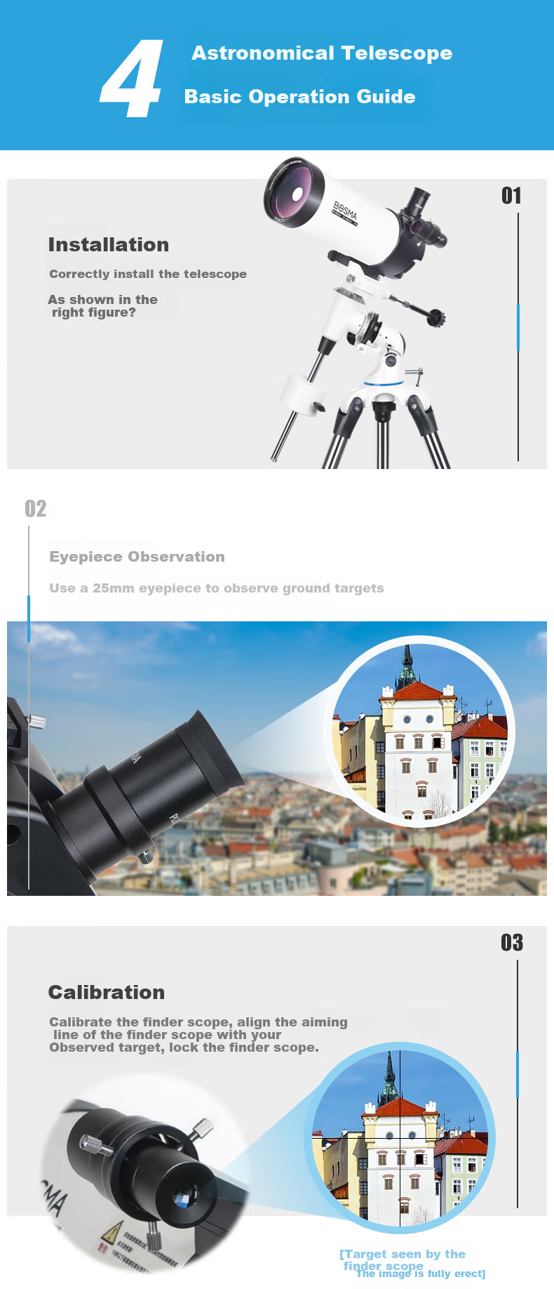 BOSMA Astronomical Telescope Mak-Tai 102/1400 (EM50), Professional Stargazing, High-Definition, High-Magnification, Deep-Space Photography 11
