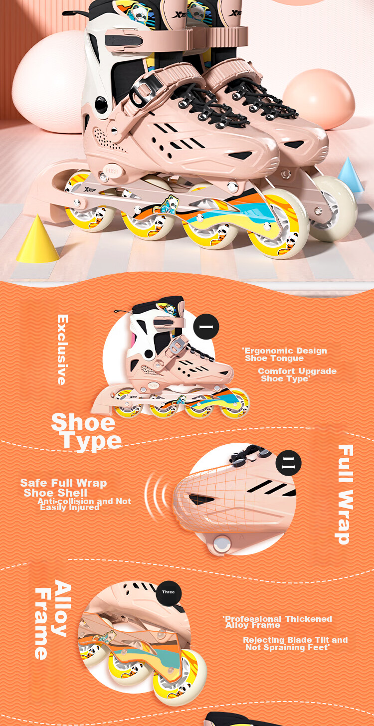 XTEP Roller Skates for Children, Inline Skates for Girls, Roller Shoes for Kids, Boys' Roller Skates [Essential for Primary And Secondary School Roller Skating Courses] 4