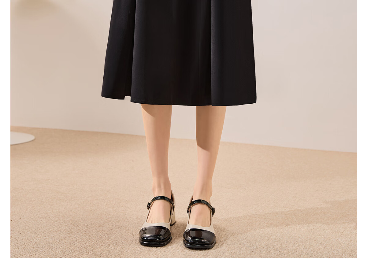 Chushen Spring And Autumn Midi Skirt for Women, Professional Commute OL Style, Black Mid-Length Draping High-Waist A-Line Flared Skirt S13JB2806 14