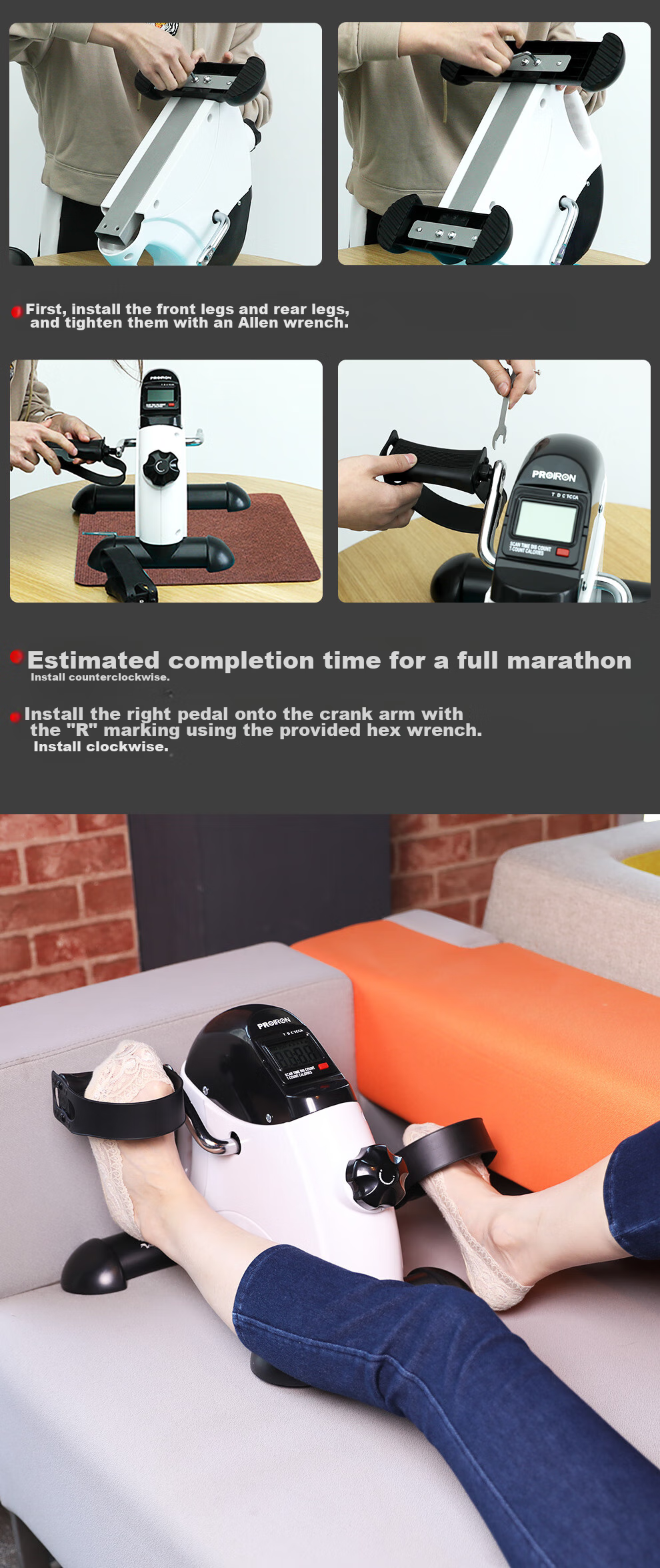 PROIRON Puli'ai Fitness Training Bike Leg Trainer Home Exercise Pedal Bicycle 12