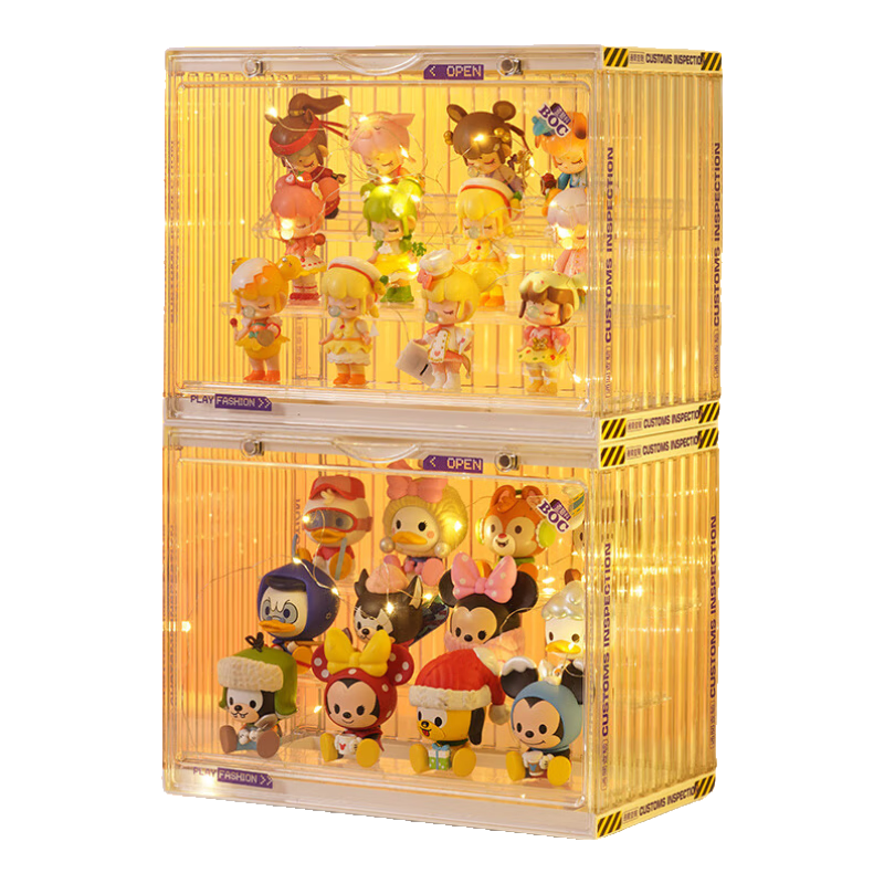 JEKO&JEKO Blind Box Display Case, Layered Transparent Action Figure Storage Box, Pop Mart Labubu Toy Display Stand, Transparent