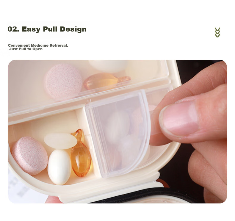 Baicaoyuan Portable Pill Organizer, Weekly Dosing Box, Seven-Day Travel Pill Dispenser, Personal Medicine Container, Sealed Moisture-Proof Large Capacity 16