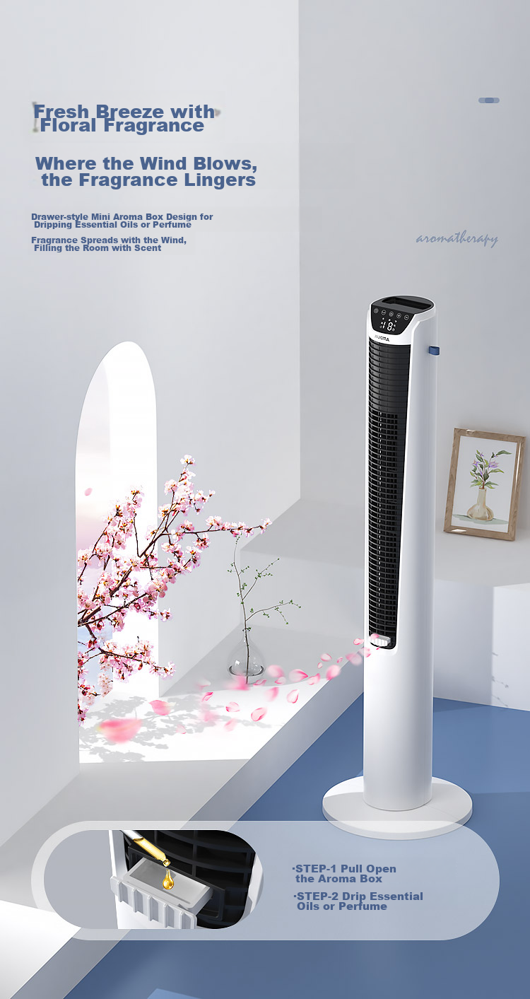 AUCMA , Jingdong, Smart Home Ecosystem, 100-Level Variable Frequency DC, Office Bladeless Fan, Tower Electric Fan with WiFi Control, Home Tower Fan, Floor Fan, X7 11