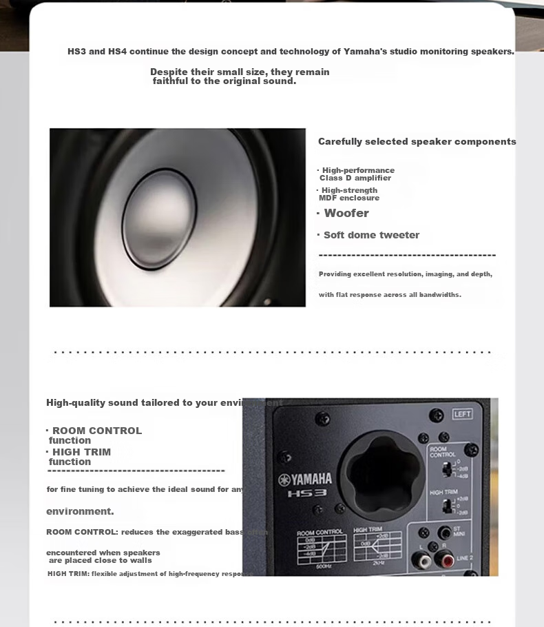 YAMAHA HS5 Active Monitor Speaker Studio, Professional Active Speaker, Professional Audio Equipment, Black (One Piece) 11