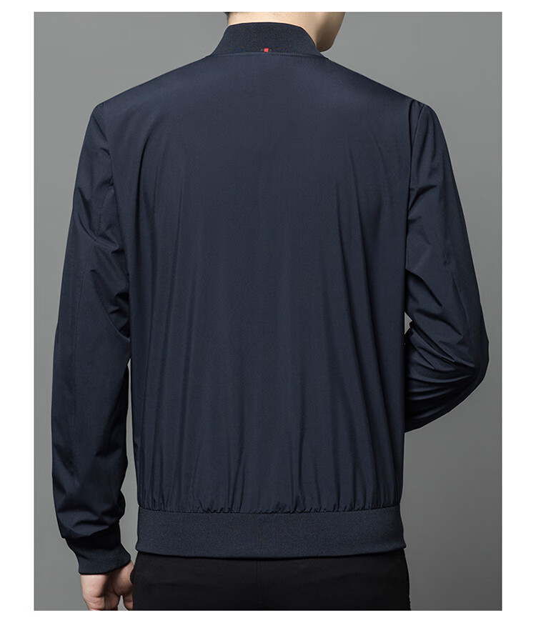 Edenbo Autumn Winter Casual Jacket Baseball Collar Business Commuter Coat Men Navy Blue 170/88A (L) 9