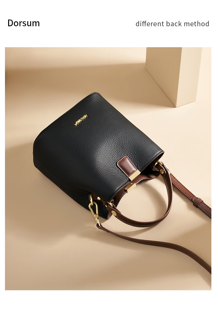 Aokang Women's Handbag, Trendy Cowhide Bucket Bag, Light Luxury Crossbody Shoulder Bag, Birthday Mother's Day Gift for Girlfriend Or Wife 8
