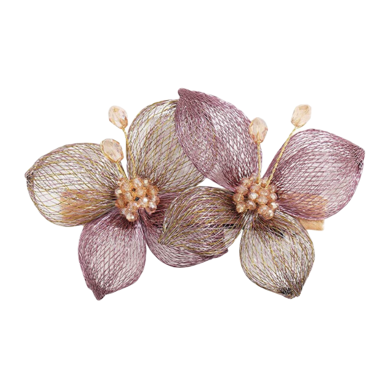 CHIMERA Gradient Color Double Flower Light Luxury Hair Clip, Back of Head for Women, High-End Hairpin, Horizontal Clip for Women, Mid-Autumn Festival Gift