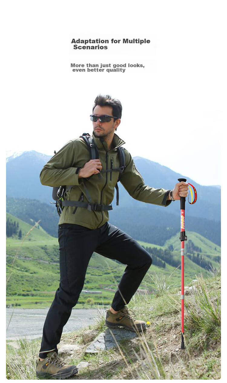 JD Original [Zhixuan] 3K Carbon Fiber Aluminum Alloy Trekking Pole, Ultra-Light Foldable Outdoor Hiking Walking Stick, Blue, SZ300 16