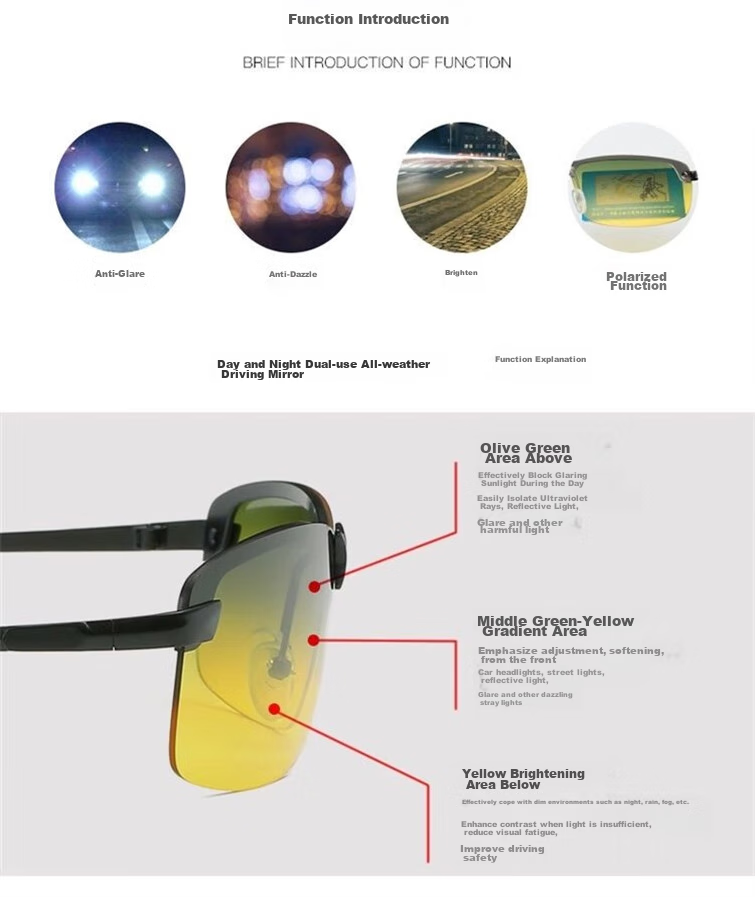 LESCA LUNETIER Driving Sunglasses, Day And Night Use, Night Vision, Driving at Night, Polarized Glasses for Men, Specialized Cycling Glasses for Nighttime 2