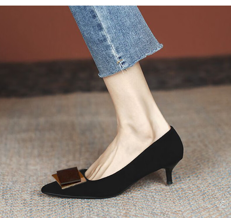 CARTELO Thin Heel High Heels, Comfortable Black Shoes, KCC-6688 Black (3cm), Size 33 13