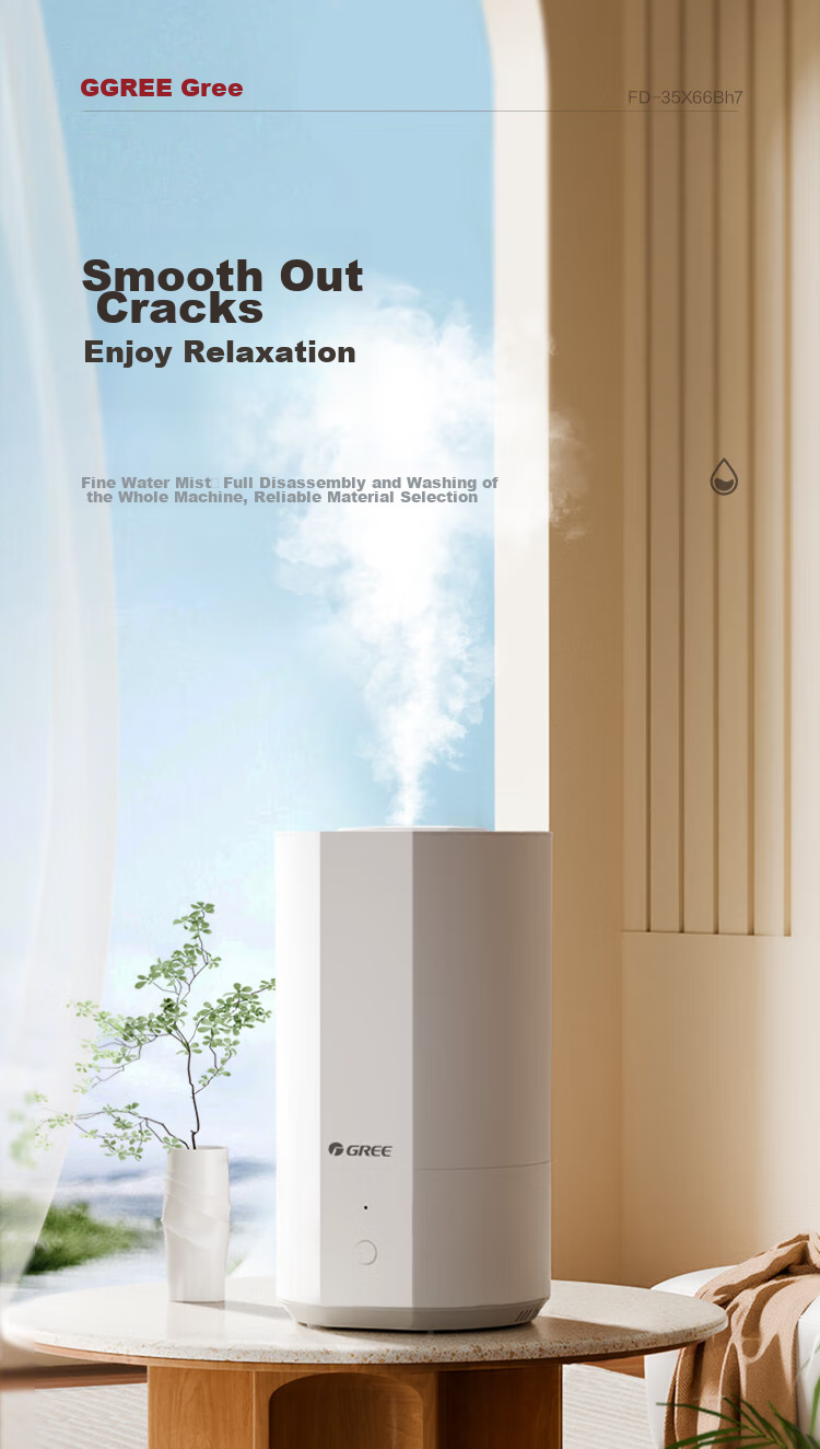 GREE Humidifier for Home, Quiet Bedroom Bedside Small Size for Mothers And Babies, Antibacterial Detachable Air Humidifier for Office Desk Floor Large Mist Output Dormitory Heating Moisturizing (X70a) 1