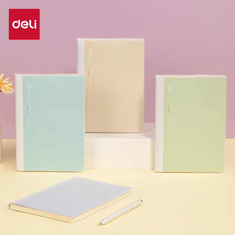 Deli 32K 96-Sheet Leshu Series Glue-Bound Notebook, High-Quality Error Correction Book, Middle School Student Research Diary, 4-Pack T3296-1, Back-To Essential