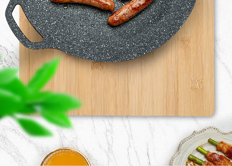 E-Rover Tea Brewing Tray, Grill Pan, Barbecue Plate, Korean-Style Grilled Meat Pan, Portable Stove Maifan Stone Grilling Pot 11