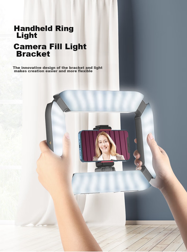 Ulanzi U200 Handheld Ring Light with Dual Color Temperature, for TikTok Live Streaming, Tattoo, Manicure, Eyelash Extension, Photography, Mobile And Mirrorless Camera Lighting, Rabbit Cage Live Streaming Stand 1