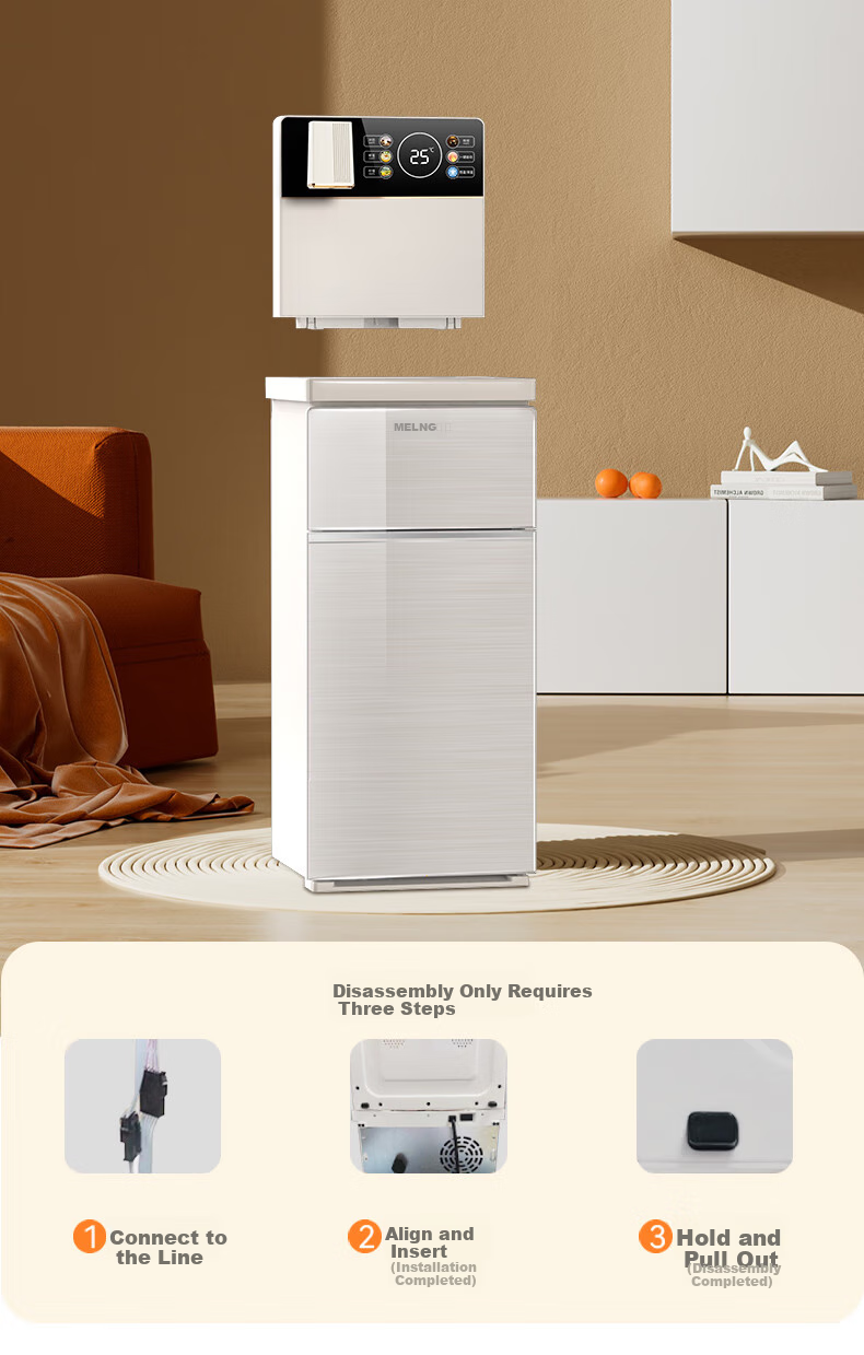 MeiLing Smart Voice Tea Bar Machine for Home Use with Touch Control Color Screen, Office Standing Water Dispenser with Anti-Overflow Electric Kettle, Large Bottom Water Tank MY-M611 Small Fountain 2.0 20
