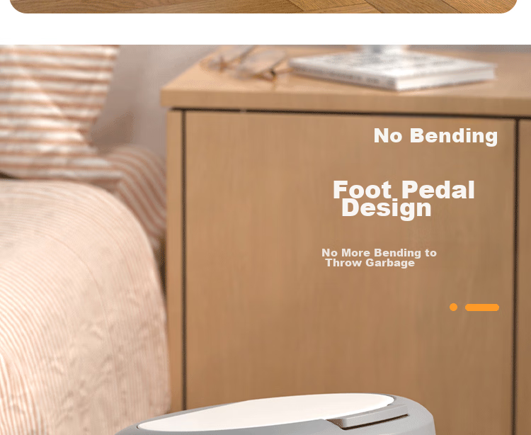 Bendi Pedal Trash Can, 12L Capacity, Dual-Opening Lid, Foot And Hand Press, Kitchen Garbage Bin, Household Bathroom Plastic Waste Container 13