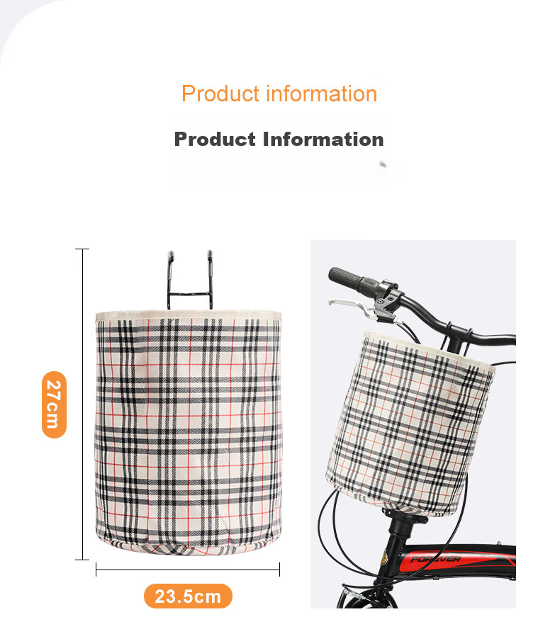 FG FLYING PIGEON Bicycle Basket, Foldable Bike Basket, Universal Front-Mounted Shopping And Grocery Basket, Cycling Accessories 2
